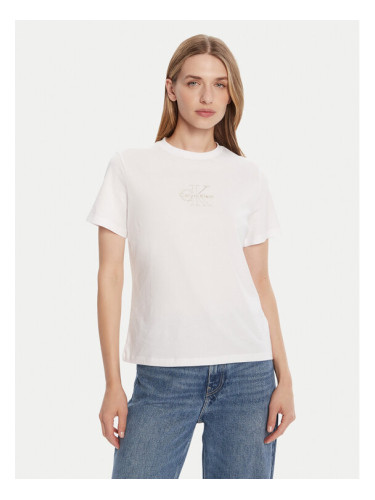 Calvin Klein Jeans Тишърт Classic Monologo LV047D873G Бял Regular Fit
