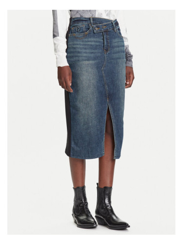 Desigual Дънкова пола Twisted 25WWFD03 Тъмносин Regular Fit