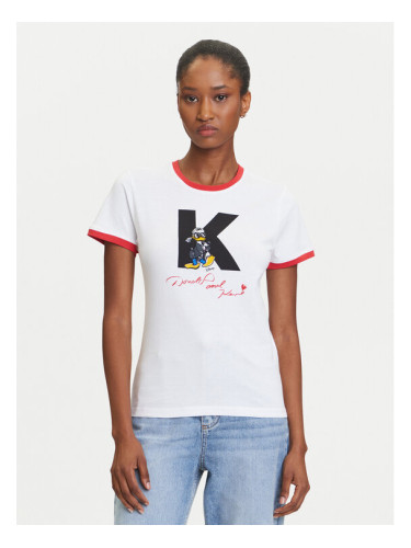 KARL LAGERFELD Тишърт A3W17089 Бял Regular Fit
