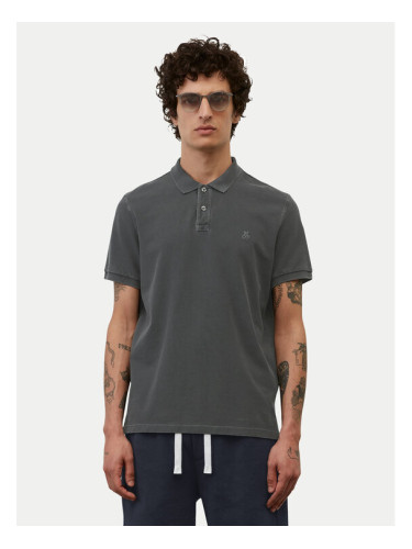 Marc O'Polo Тениска с яка и копчета B21 2266 53000 Сив Regular Fit