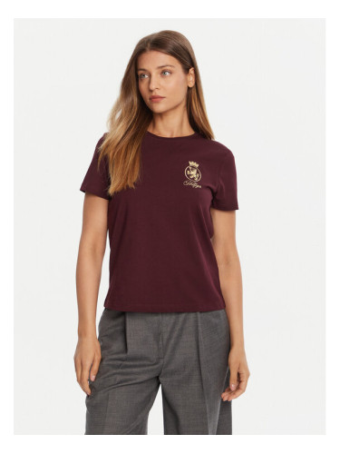 Tommy Hilfiger Тишърт Gold Crest WW0WW46153 Бордо Regular Fit
