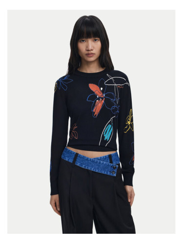 Desigual Пуловер Arty 25WWJF33 Черен Regular Fit