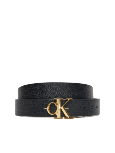 Calvin Klein Дамски колан Facet Ck Buckle 25Mm Pebble Rev/ LV04F7044G Черен