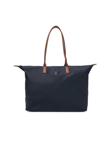 Tommy Hilfiger Дамска чанта Popette Maxi Tote AW0AW17996 Тъмносин