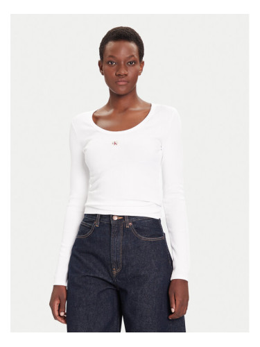 Calvin Klein Jeans Блуза LV047D218G Бял Slim Fit