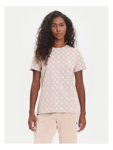 Guess Тишърт V5YI04 I3Z14 Бежов Regular Fit