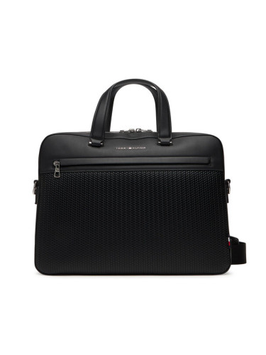 Tommy Hilfiger Чанта за лаптоп Th Woven Computer Bag AM0AM13660 Черен
