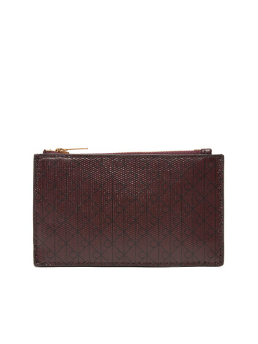 Calvin Klein Портфейл Emblem Aop Top Zip Cardcase LV04F1084G Кафяв
