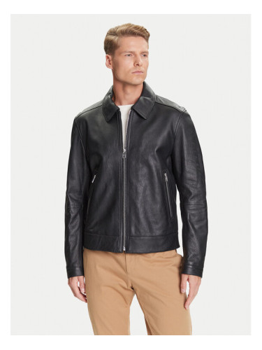 BOSS Кожено яке H-Mapson4 50543214 Черен Regular Fit