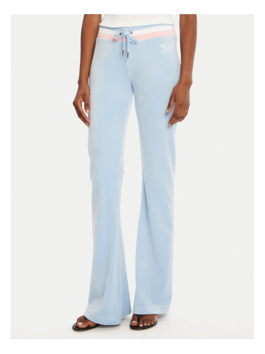 Juicy Couture Долнище анцуг Velour JCWBJ225352 Светлосиньо Regular Fit