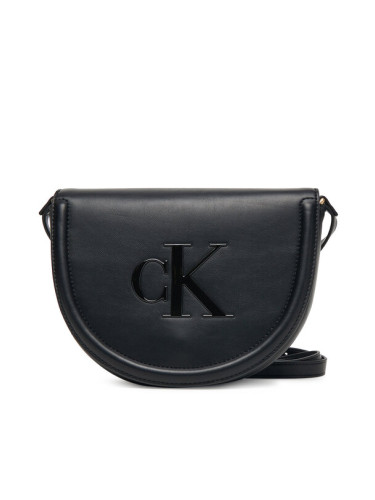 Calvin Klein Дамска чанта Bold Ck Saddle Crossbody LV04F3221G Черен
