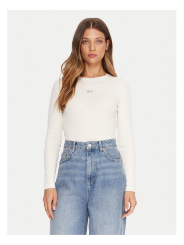 Guess Jeans Блуза W5BP01 KA0H1 Бежов Slim Fit