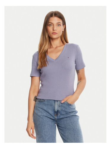 Tommy Hilfiger Тишърт New Cody WW0WW40584 Виолетов Slim Fit