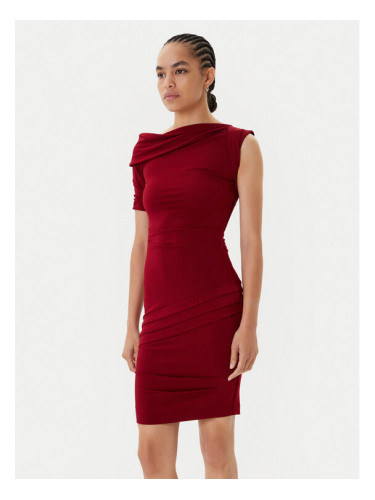 Guess Коктейлна рокля W5BK71 KCVG2 Бордо Slim Fit