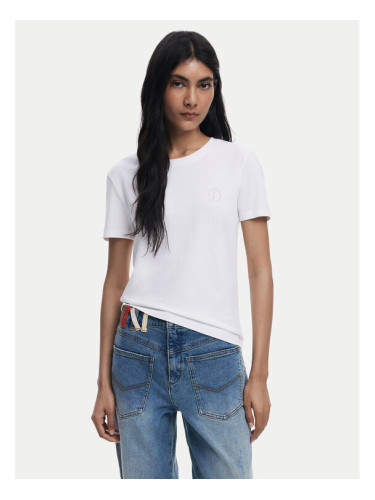 Desigual Тишърт Amber 25WWTK07 Бял Regular Fit