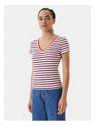 Tommy Jeans Тишърт Essential DW0DW17385 Бял Slim Fit