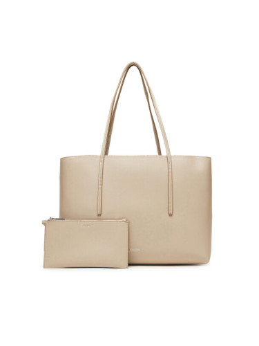 Calvin Klein Дамска чанта Foil Logo Tote W/Pouch LV04F3274G Бежов