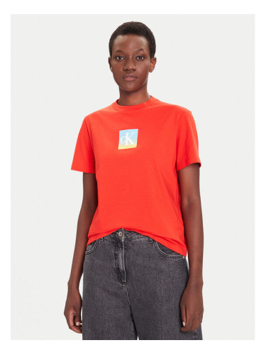 Calvin Klein Jeans Тишърт Classic Monogram LV047D874G Червен Relaxed Fit