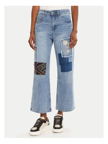 Desigual Дънки Patches 25WWDD20 Син Wide Leg