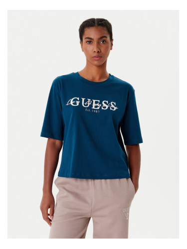 Guess Тишърт V5YI02 I3Z14 Син Boxy Fit