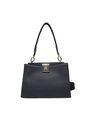 Tommy Hilfiger Дамска чанта Th Her Med Satchel Corp AW0AW17830 Тъмносин