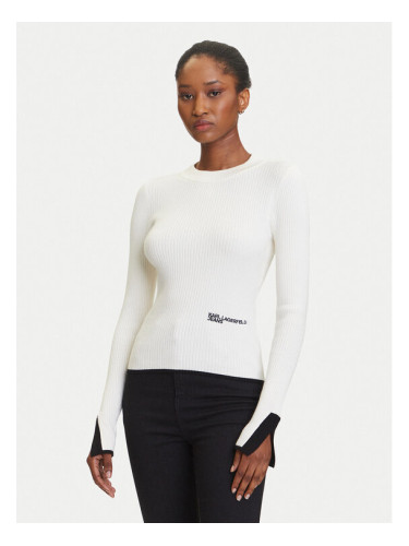 Karl Lagerfeld Jeans Пуловер A3W18006 Екрю Slim Fit