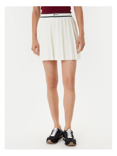 Guess Плисирана пола V5BD02 Z1152 Екрю Regular Fit