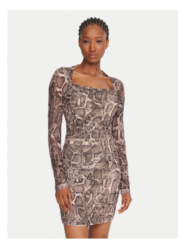 Guess Коктейлна рокля W5BK65 KCZC2 Бежов Slim Fit