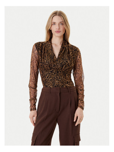 DKNY Блуза P53HVCMM Кафяв Regular Fit