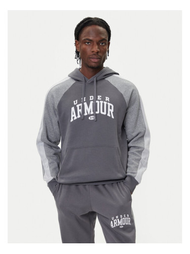 Under Armour Суитшърт Ua Rival Fleece Colorblock 6003958 Сив Loose Fit