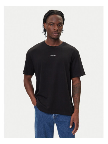 Calvin Klein Тениска с яка и копчета LV04LC241G Черен Regular Fit