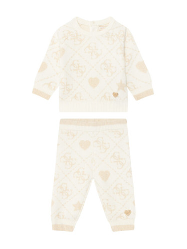 Guess Комплект пуловер и платнени панталони A5BG03 Z39N0 Бежов Regular Fit