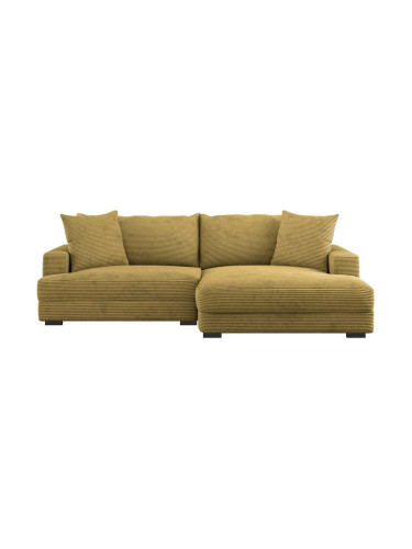 ЖЪЛТА ХОЛНА ГАРНИТУРА ПЕЛЕ С ЛЯВ ПОДЛАКЪТНИК 265/180/83 СМ