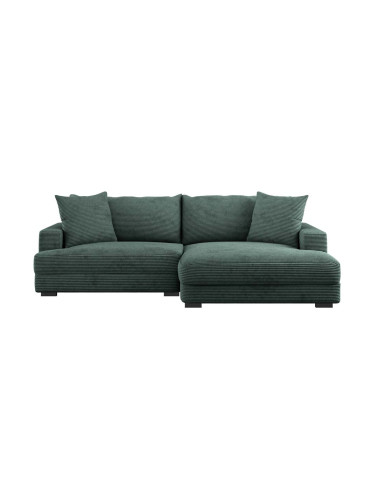 ТЪМНОЗЕЛЕНА ХОЛНА ГАРНИТУРА ПЕЛЕ С ЛЯВ ПОДЛАКЪТНИК 265/180/83 СМ