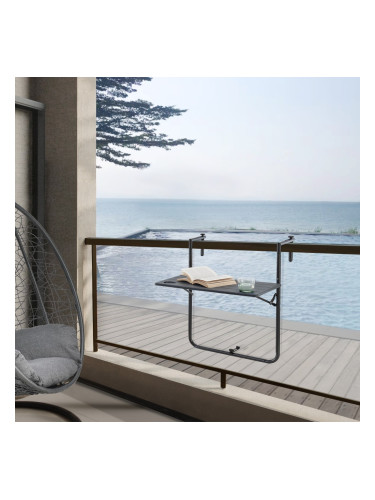 Висяща Маса Badolato 83,5x60x60 см, Ъглова Тъмно Сива 