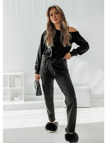 Resti Beige women's sweatshirt set with embellishments