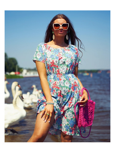 Resti Women's floral mini dress a'la hiszpanka in blue