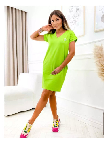 Resti Neon green women's dress with patch