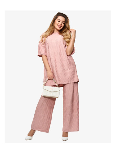 Resti Women's ribbed set in pink- Clothing