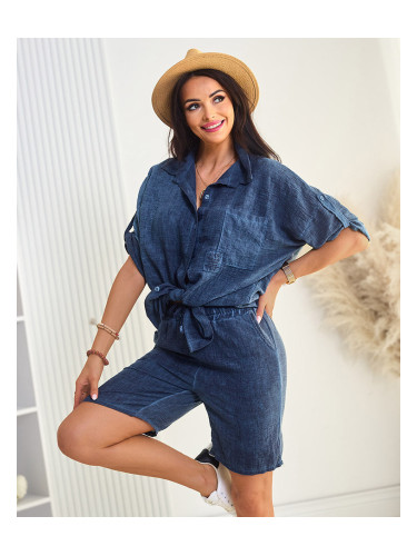 Resti Cotton and linen women's shirt set