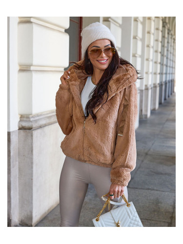 Resti Light brown women's imitation fur jacket