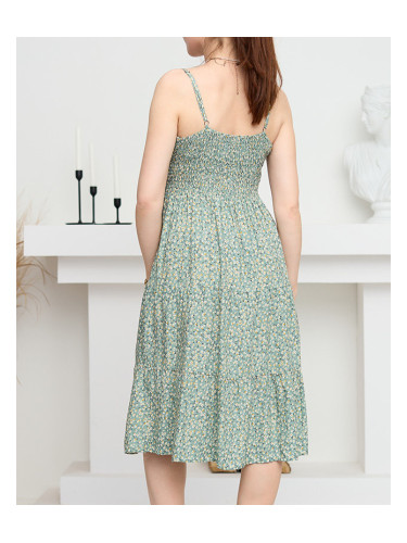 Resti Green short dress with a tiny floral pattern - Clothing