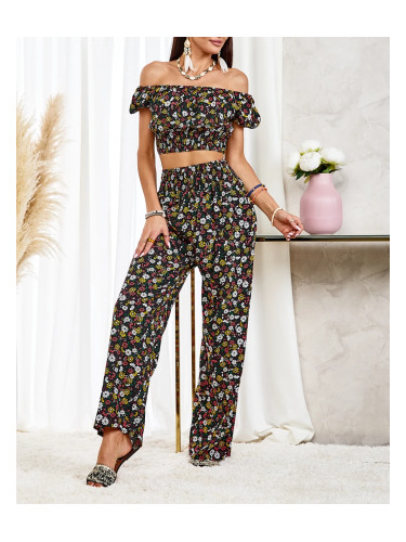 Resti Black two-piece women's floral set