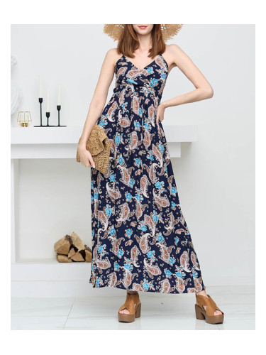 Resti Navy blue airy women's maxi dress - Clothing