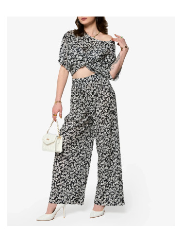 Resti Women's black floral pleated set - Clothing