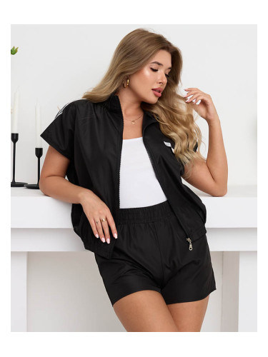 Resti Women's black sports zip-up sweat suit - Clothing