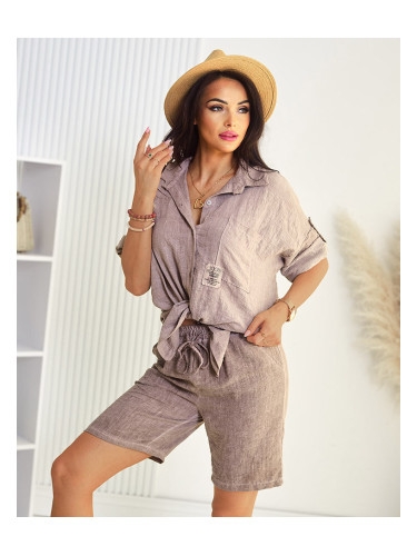 Resti Cotton and linen women's shirt set