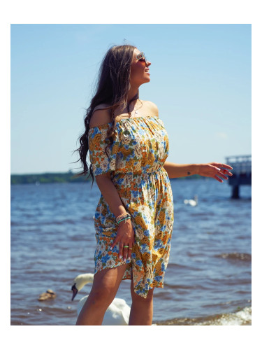 Resti Women's floral mini dress a'la hiszpanka in beige