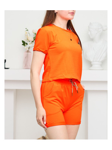 Resti Neon Orange Women's Cotton Sports Sweat Set - Clothing