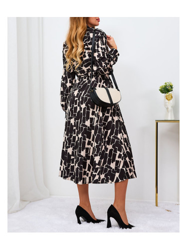 Resti Black and beige patterned women's maxi dress